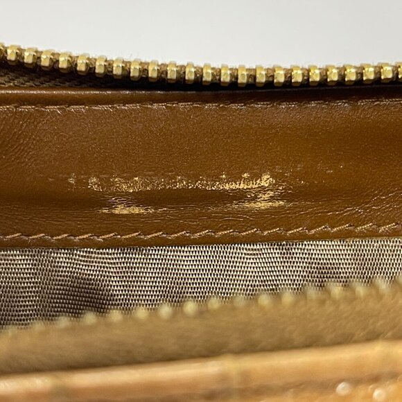 Miu Miu Crocodile-Embossed Leather Zip-Around Wallet, Cammello - Preowned - Picture 11 of 16